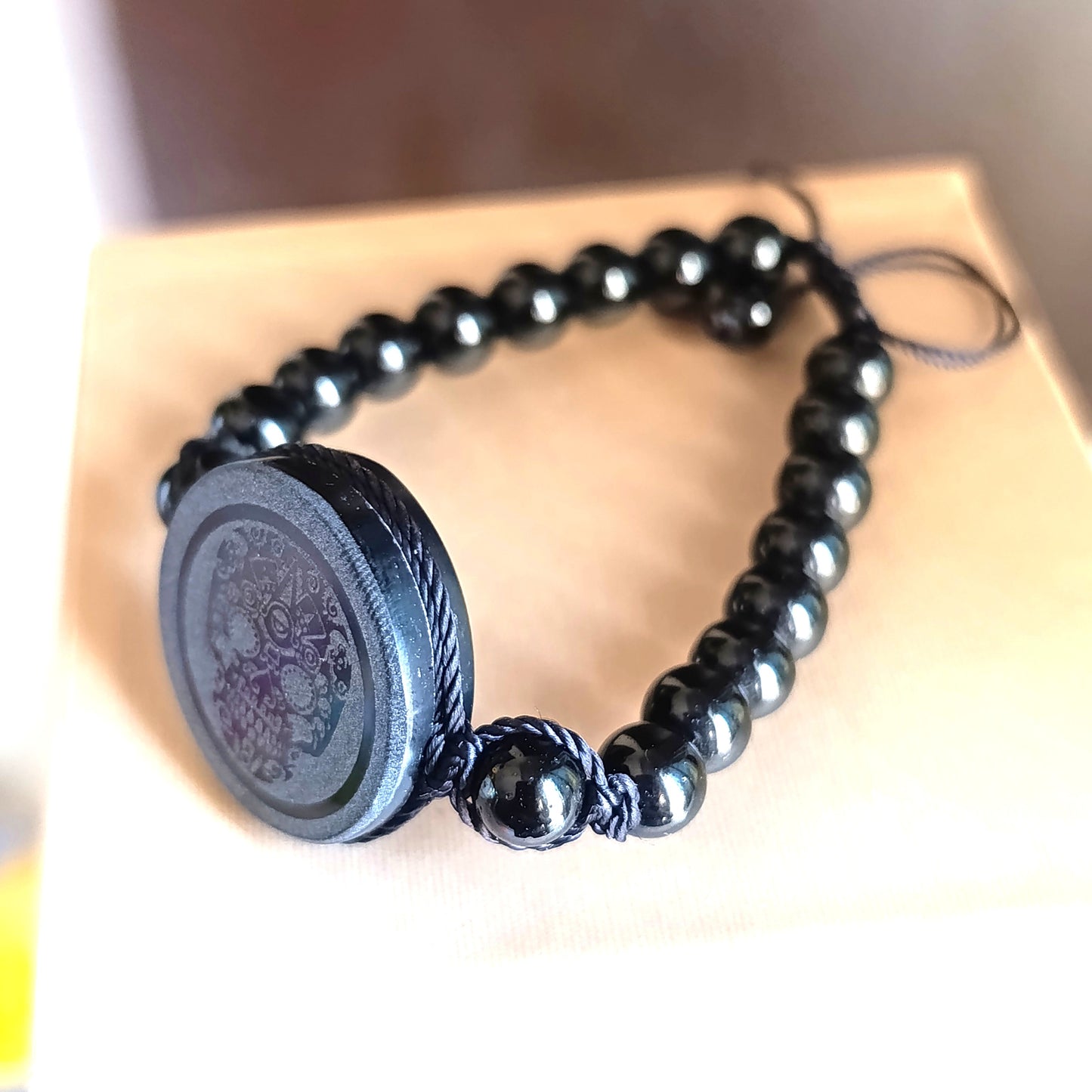 Pulsera de Obsidiana Calavera