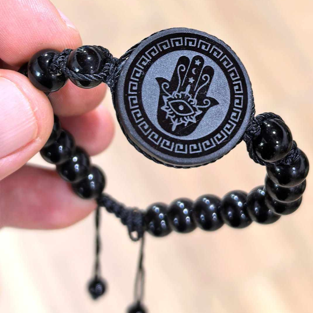 Pulsera de Obsidiana Mano de Fátima