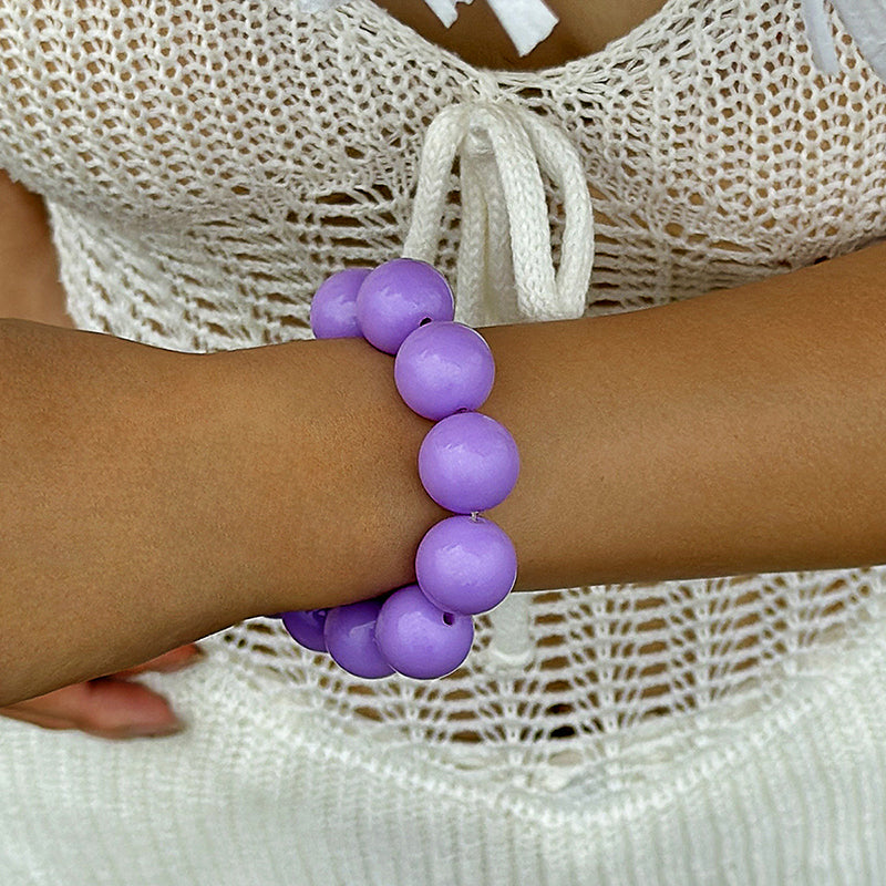 Pulsera Elástica Cuencas Púrpura