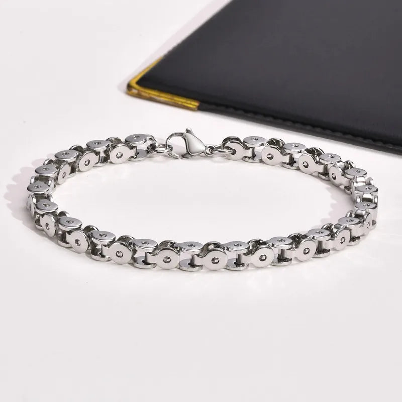 Pulsera Plateada Acero 21 cm