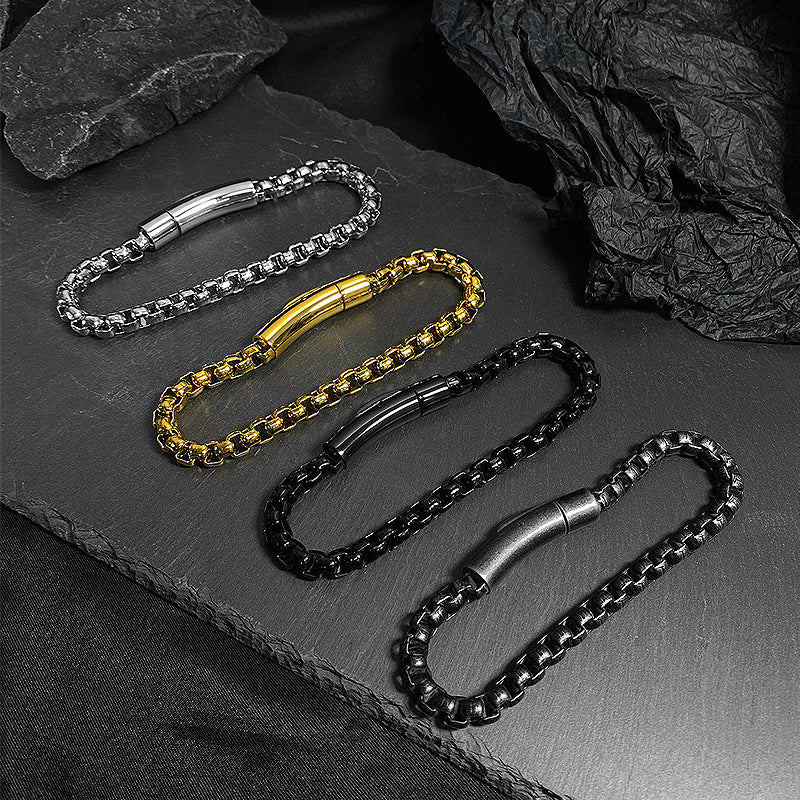 Pulsera Plateada Acero 19 cm