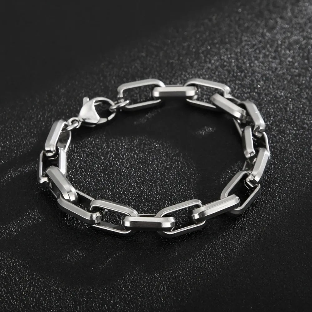 Pulsera Plateada Eslabones 20 cm