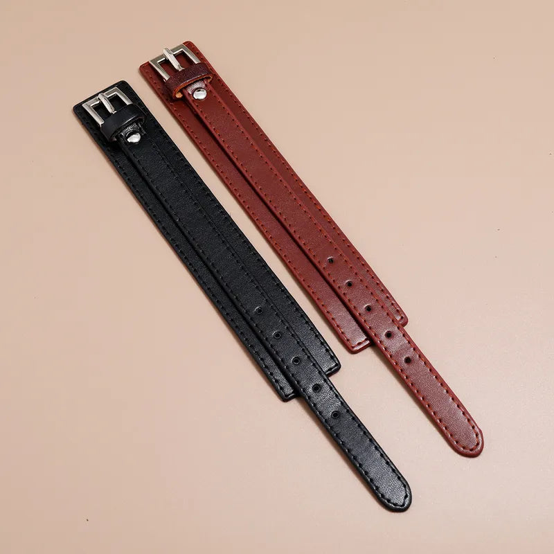 Pulsera Cuero Negra de Hebilla