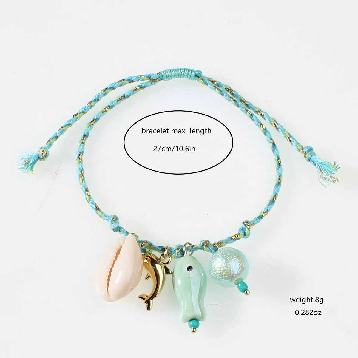 Pulsera Hilo Marino Tonos Turquesa