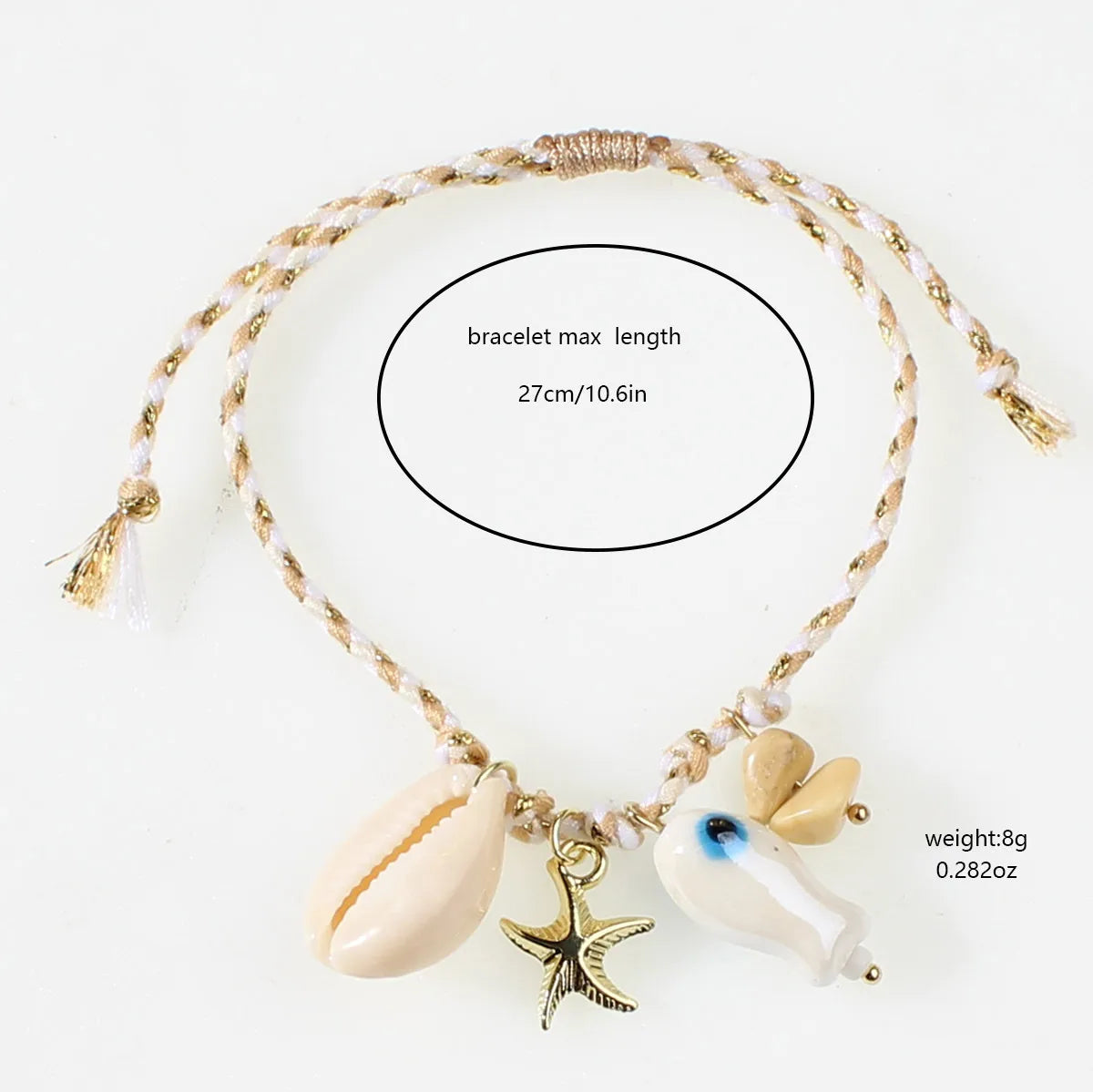 Pulsera Hilo Marino Tonos Beige