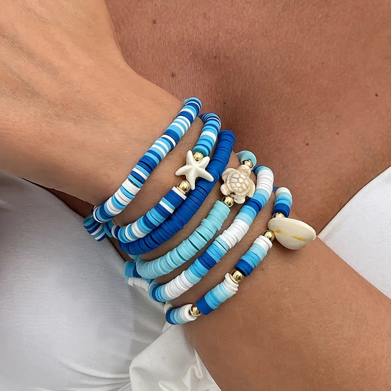 Pulseras Elásticas Tonos Azules