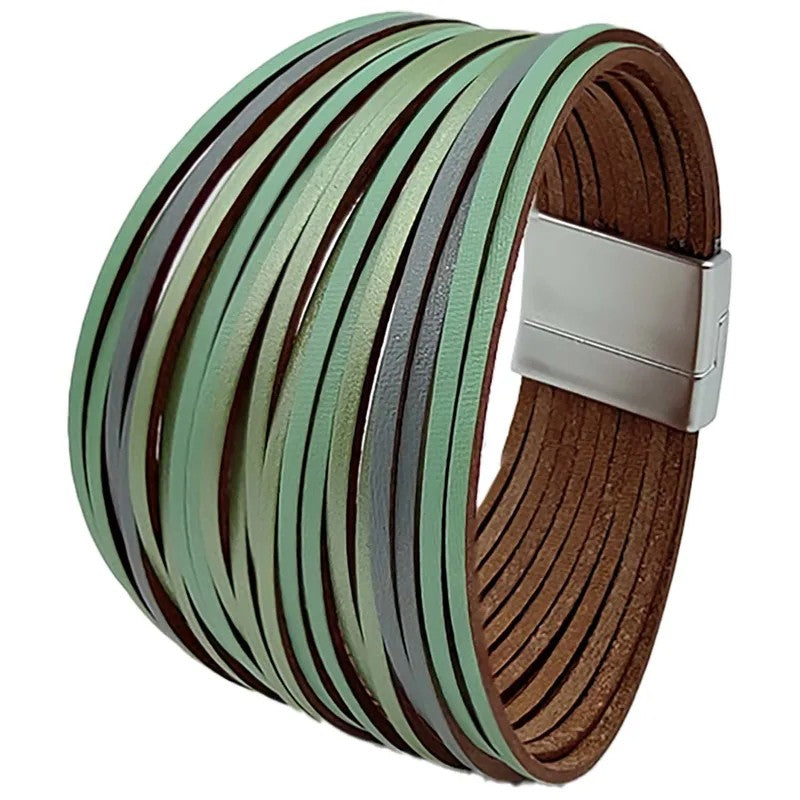 Pulsera Piel Sintética Verde Gradiente