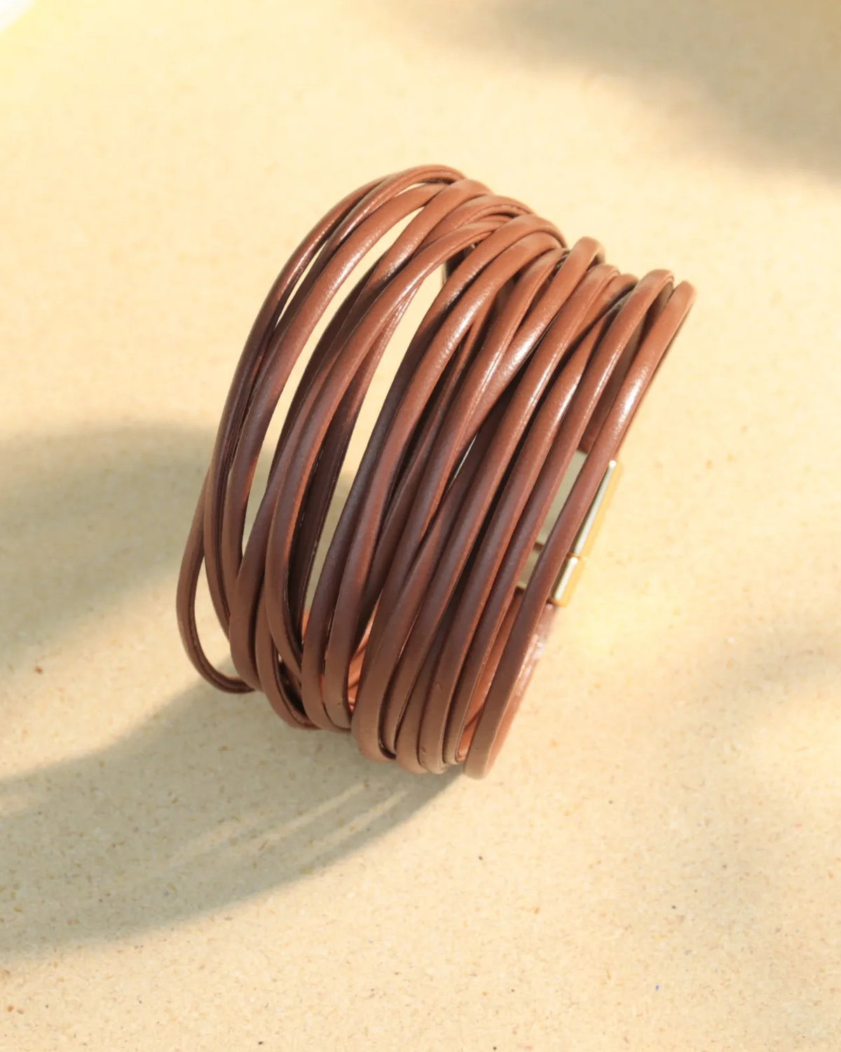 Pulsera Piel Sintética Café