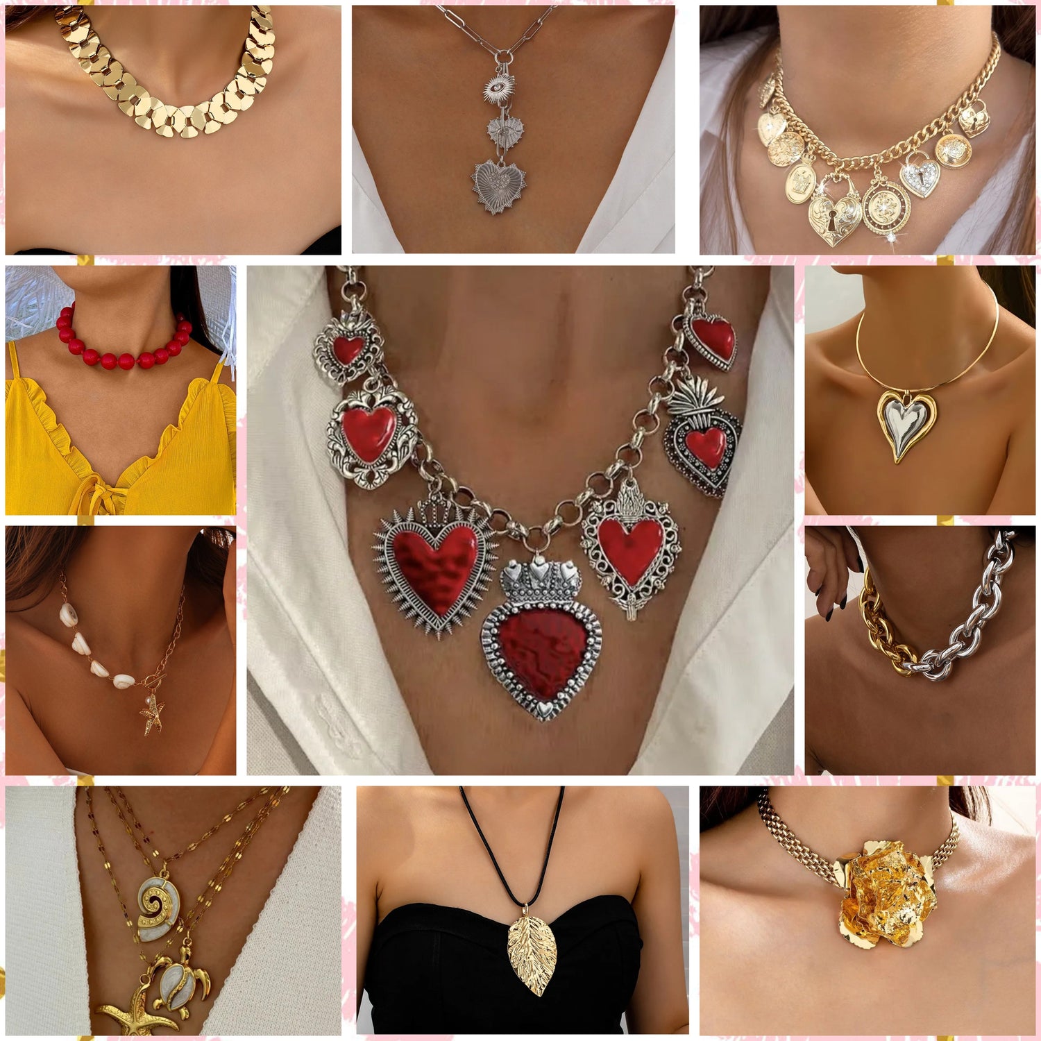 Collares Acero, Resina y Cuero