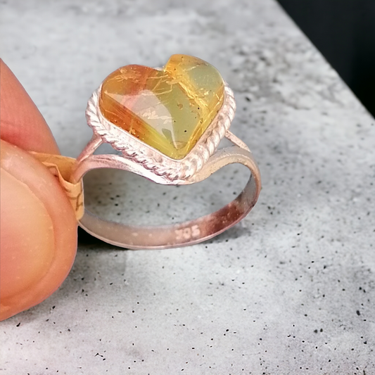 Anillo Ámbar y Plata 925 Talla 6