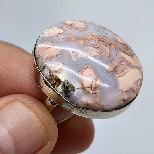 Anillo Ágata Rosa Ajustable