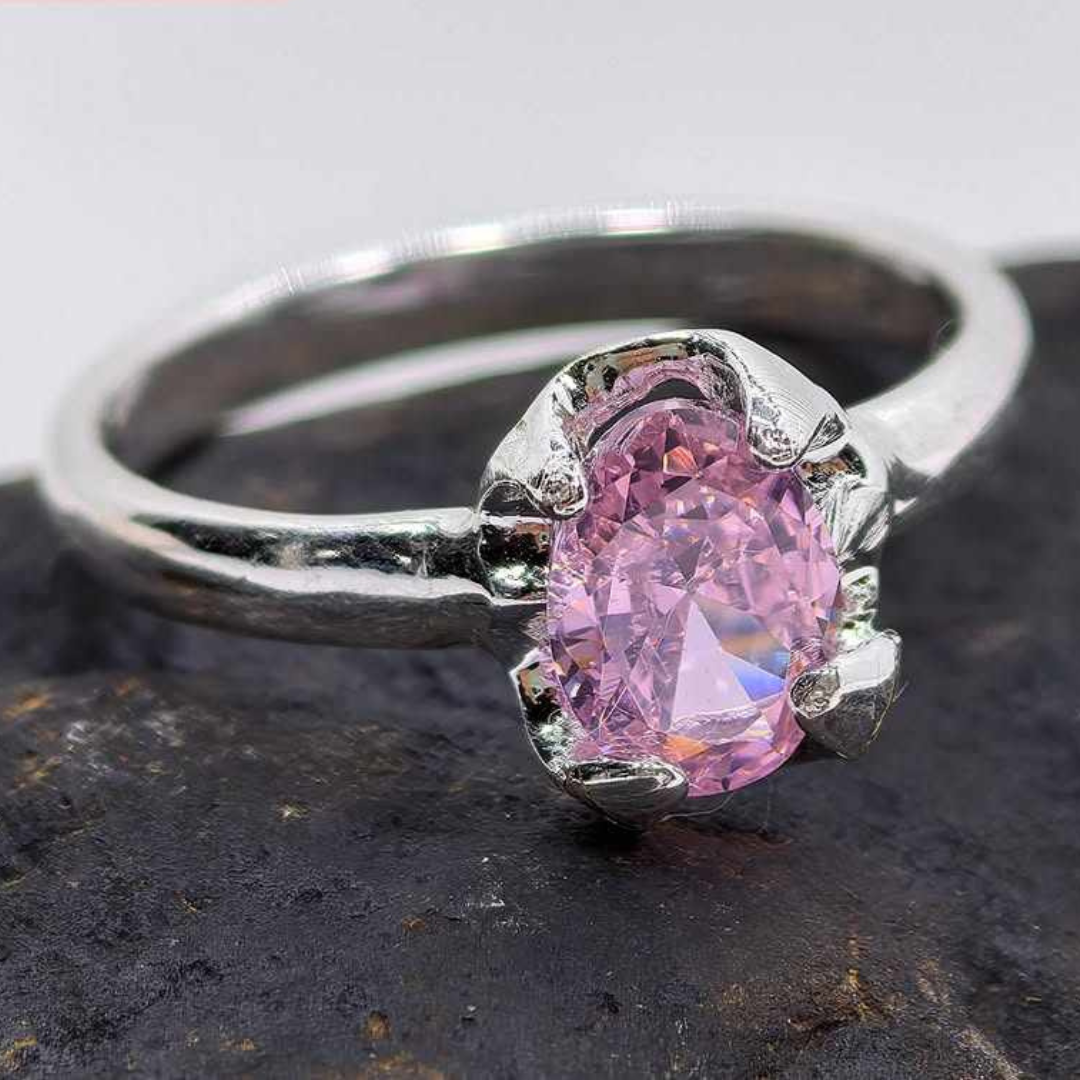 Anillo Ronda Circonia Rosa