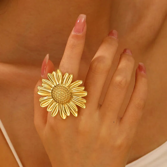 Anillo Dorado Margarita - Ajustable