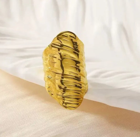 Anillo Dorado Corrugado - Ajustable