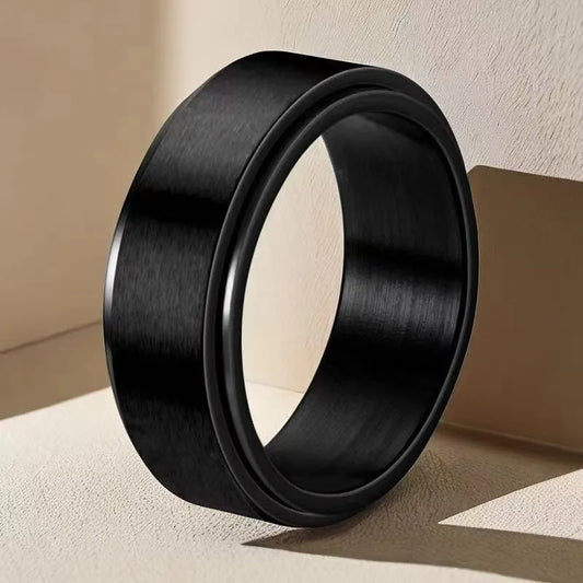 Anillo Negro Liso - Talla 10