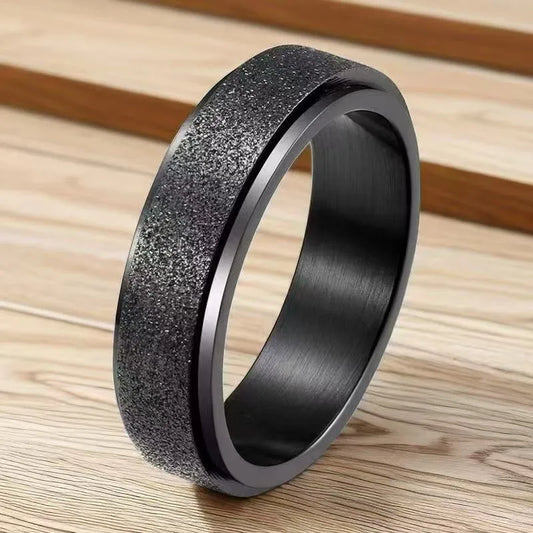 Anillo Color Negro con Acabado Granulado - Talla T08 10