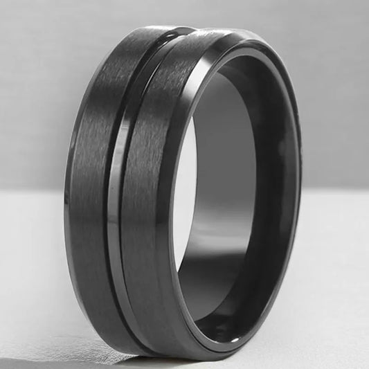 Anillo Color Negro Liso - Talla T10 10 12