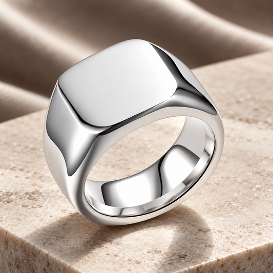 Anillo Color Acero Liso - Talla 08