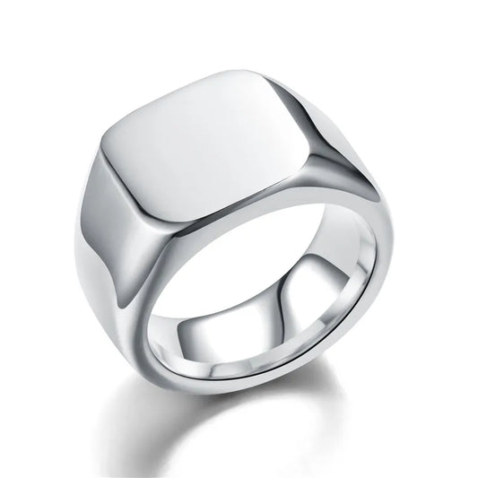 Anillo Color Acero Liso - Talla 08