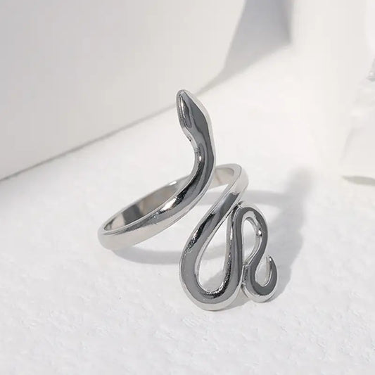 Anillo Plateado Serpiente