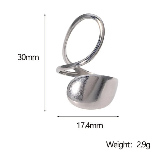 Anillo Plateado Gota - Ajustable