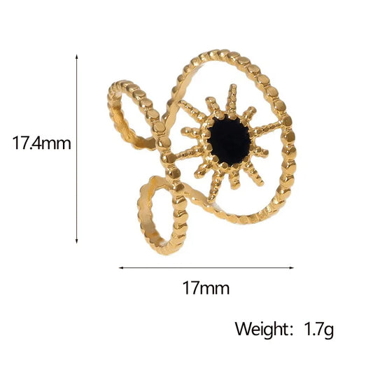 Anillo Dorado Sol - Ajustable