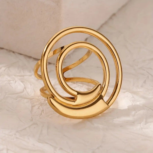 Anillo Dorado Espiral - Ajustable