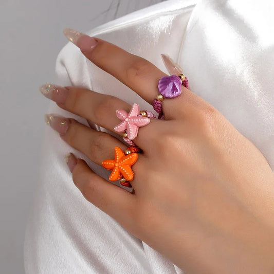 Anillos Ajustables Cordón Dijes Marinos