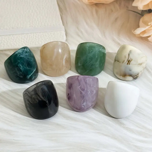Anillos Resina Tonos Turquesa
