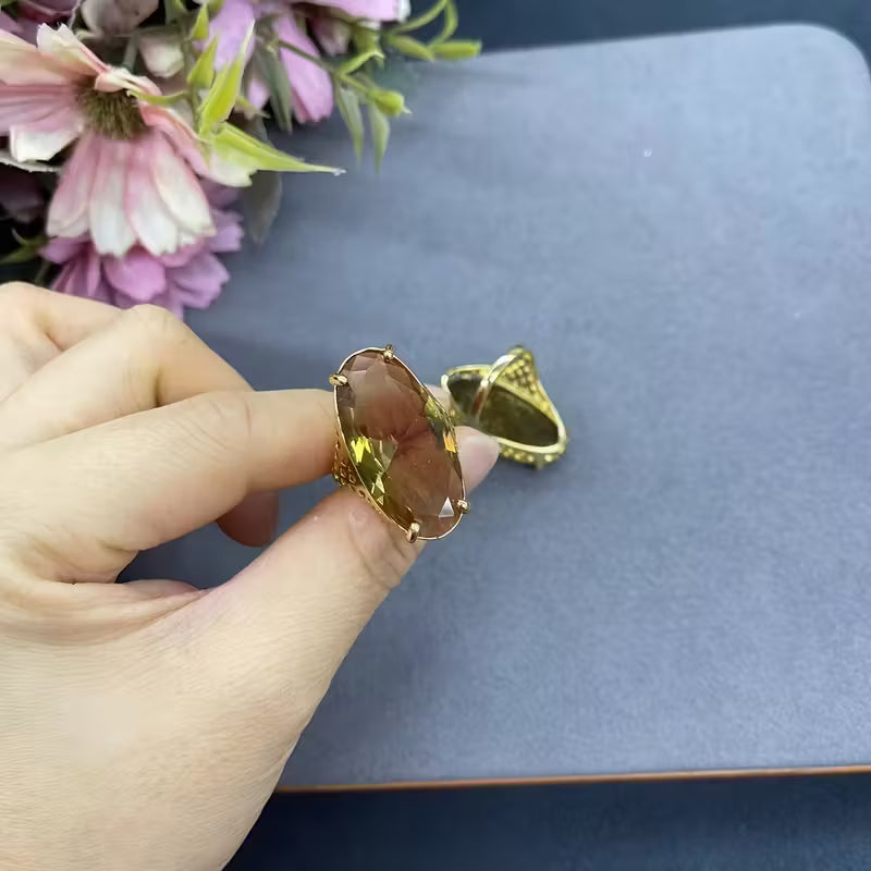 Anillo Dorado Sultanita Elipse, Ajustable