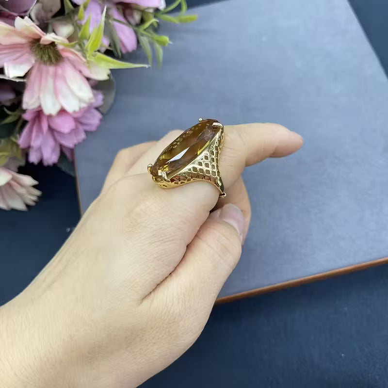 Anillo Dorado Sultanita Elipse, Ajustable