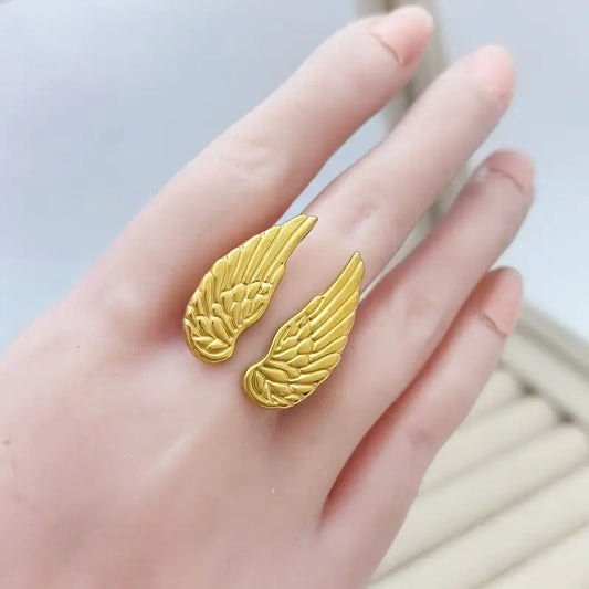 Anillo Dorado Alas Ángel Ajustable