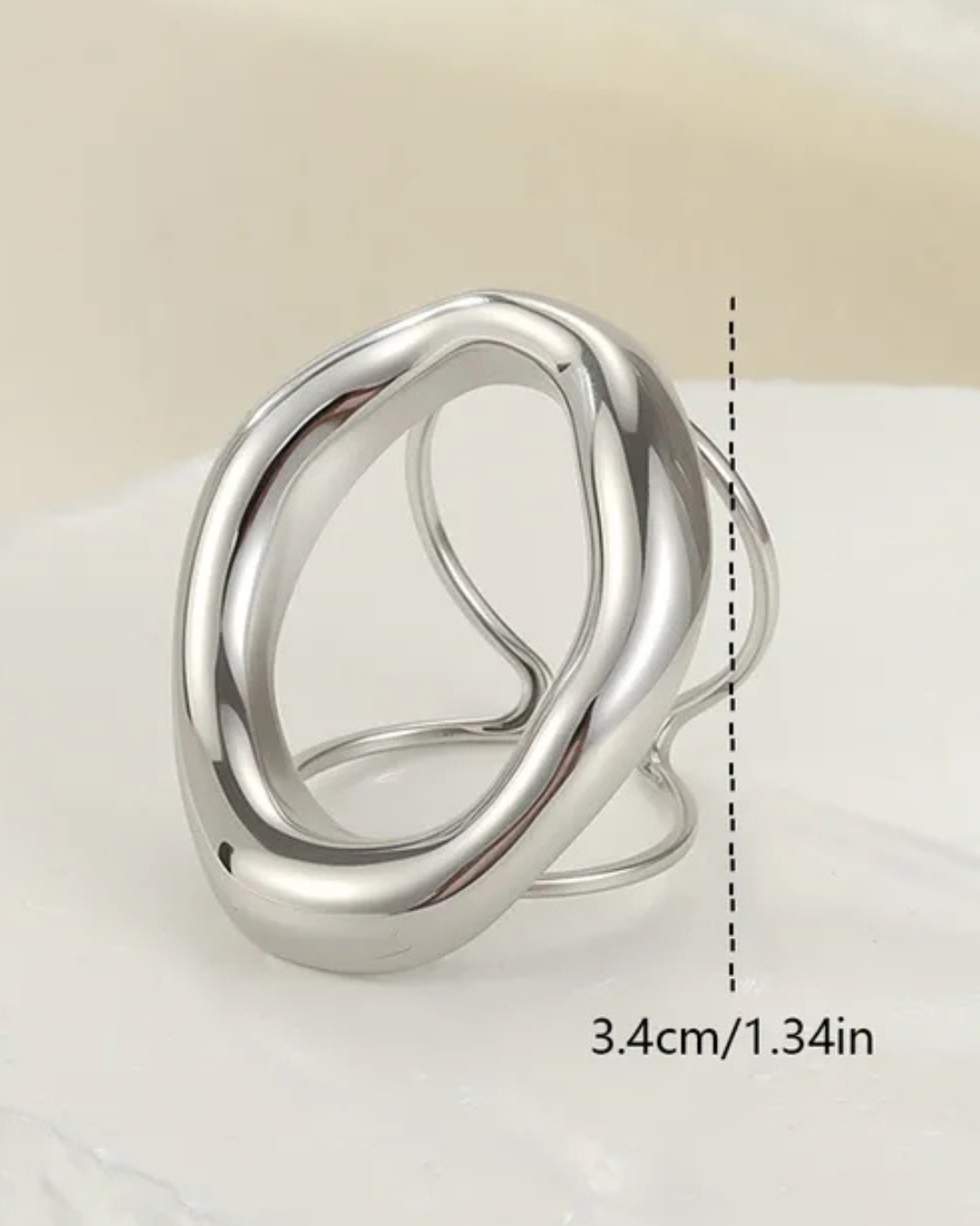 Anillo Plateado Dona Divergente - Ajustable