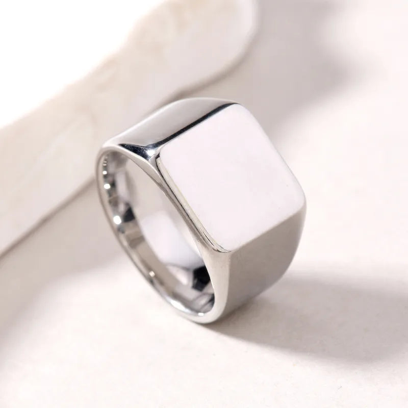 Anillo Plateado Liso Talla 10