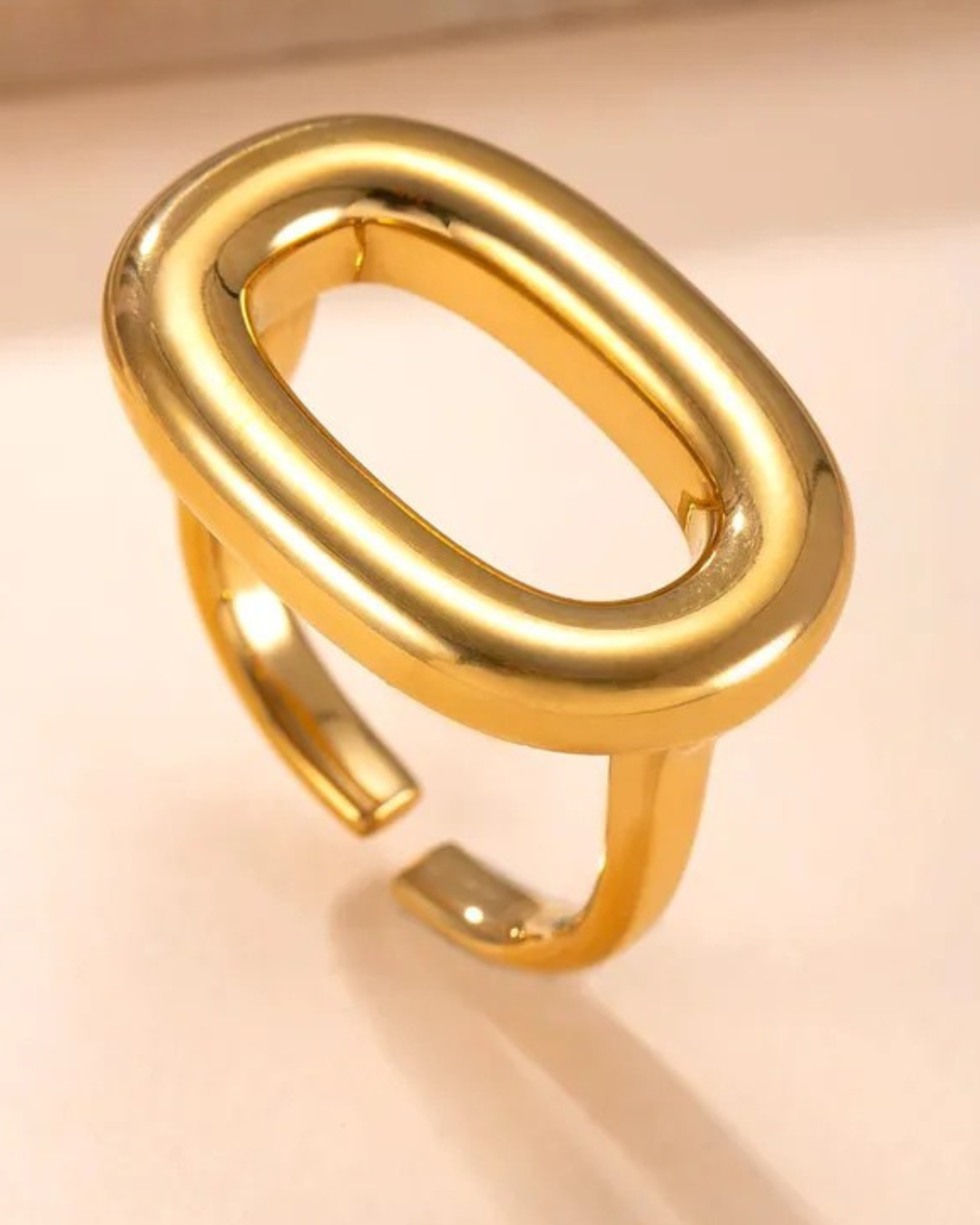 Anillo Dorado Dona Oblicua - Ajustable