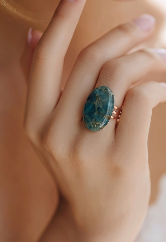 Anillo de Apatito Corte Cabujón - Ajustable