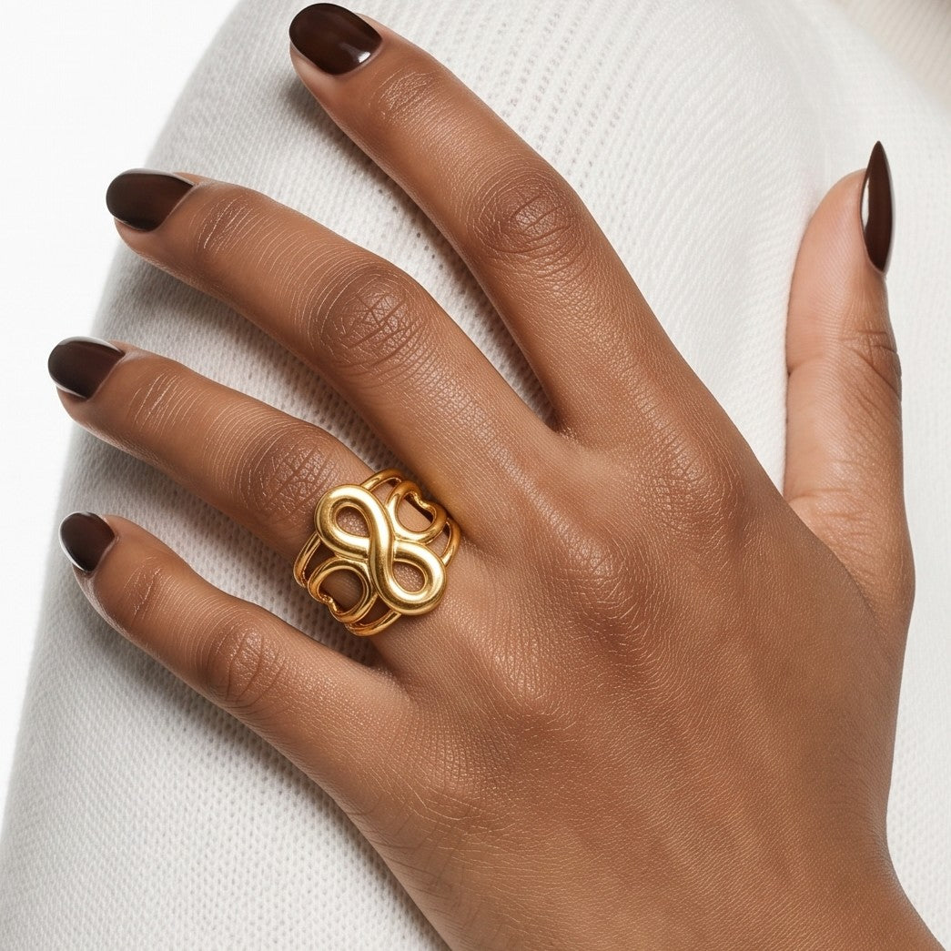 Anillo Dorado Ronda Infinito - Ajustable