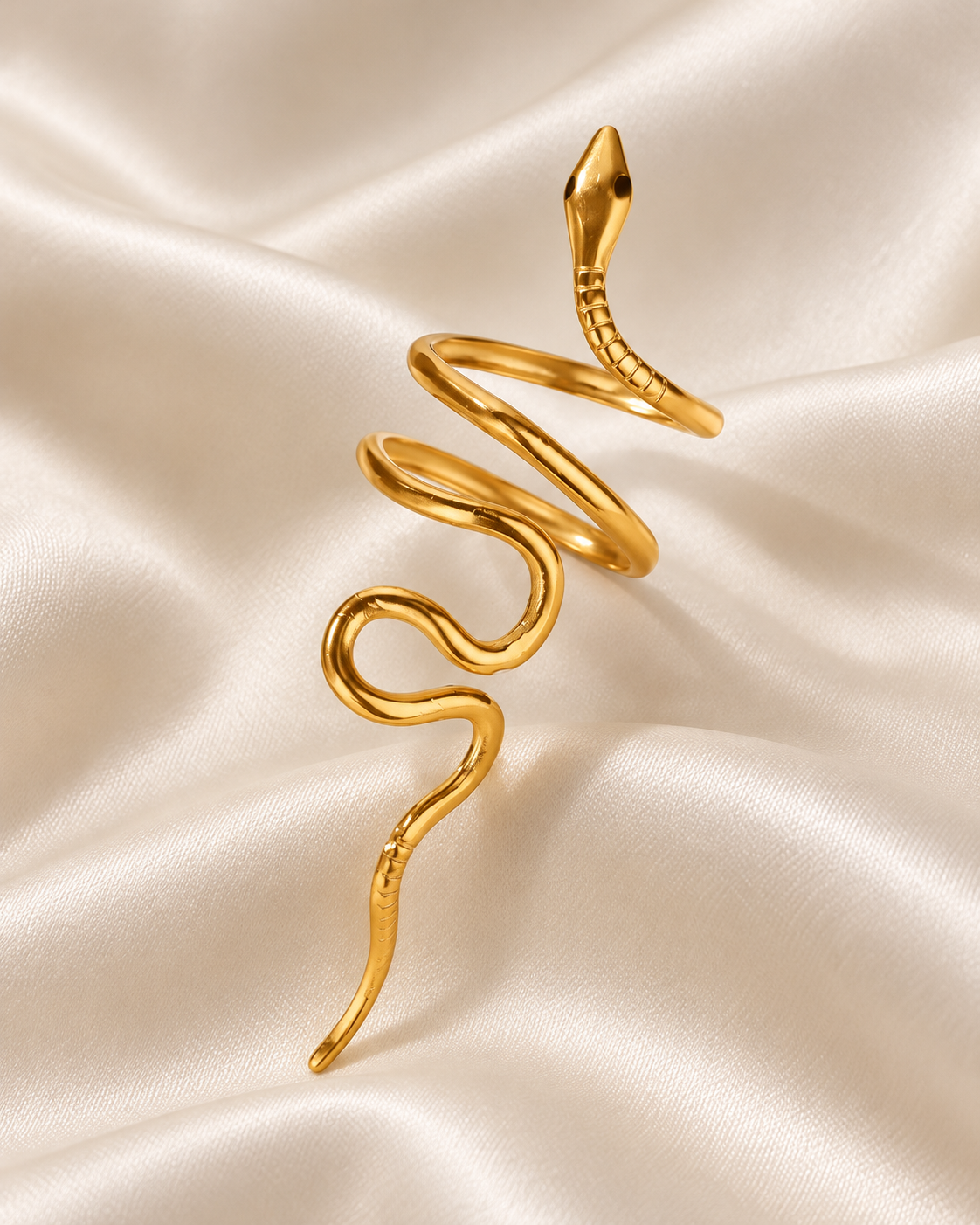 Anillo Dorado Serpiente - Ajustable