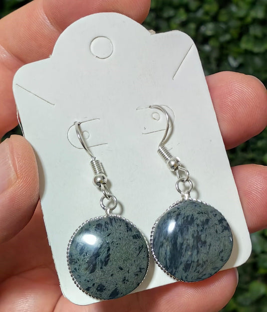 Aretes Circulares Obsidiana Telaraña