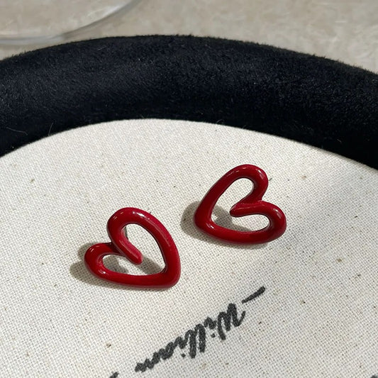 Aretes Corazón Rojo Infierno