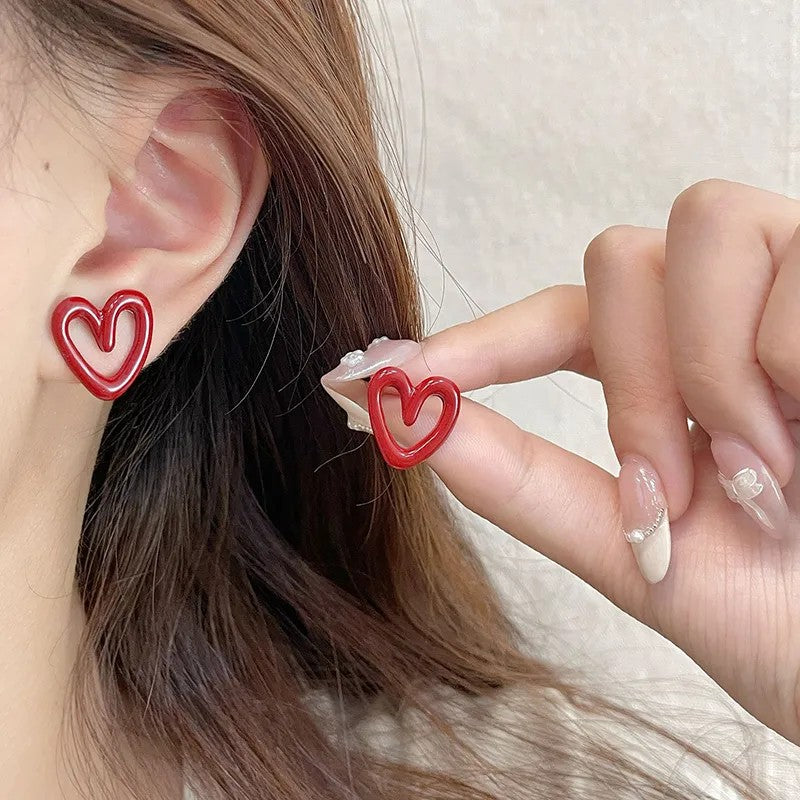 Aretes Corazón Rojo Infierno