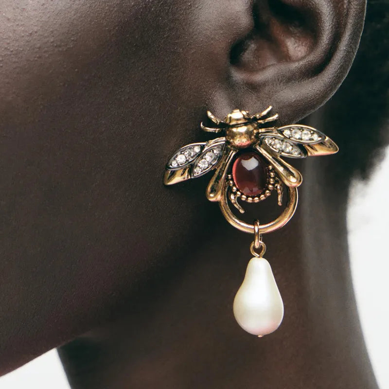Aretes Abejas y Perla