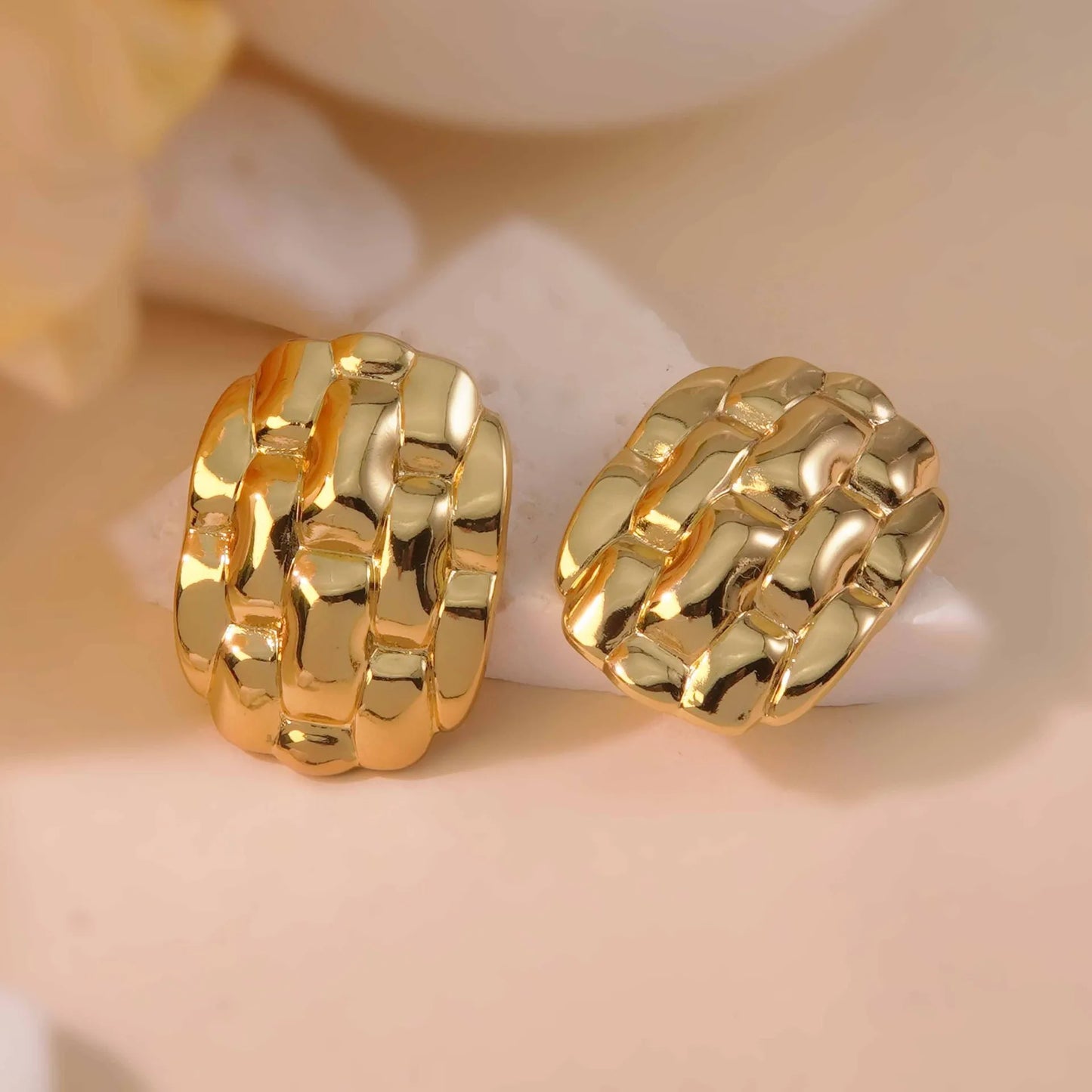 Aretes Dorados Ladrillos