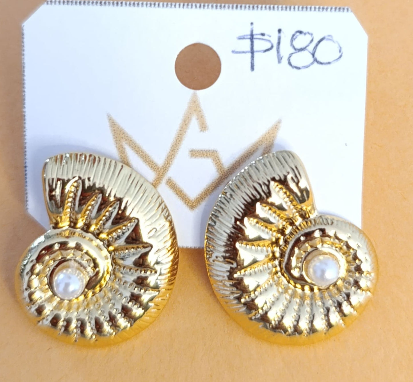 Aretes Dorados Caracol  Grande