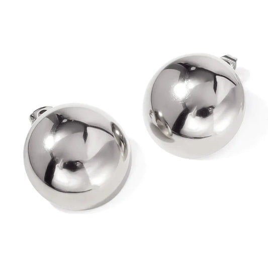 Aretes Plateados Tipo Esfera