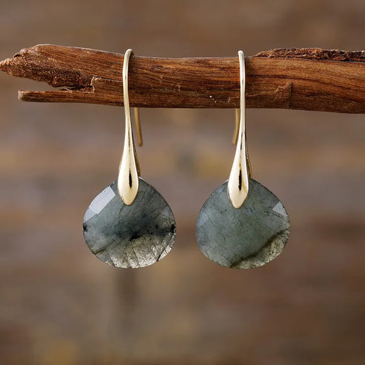 Aretes Plateado Labradorita