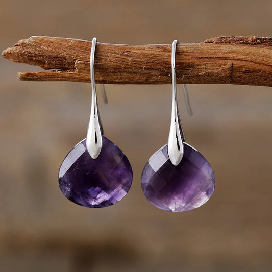 Aretes Plateado Amatista
