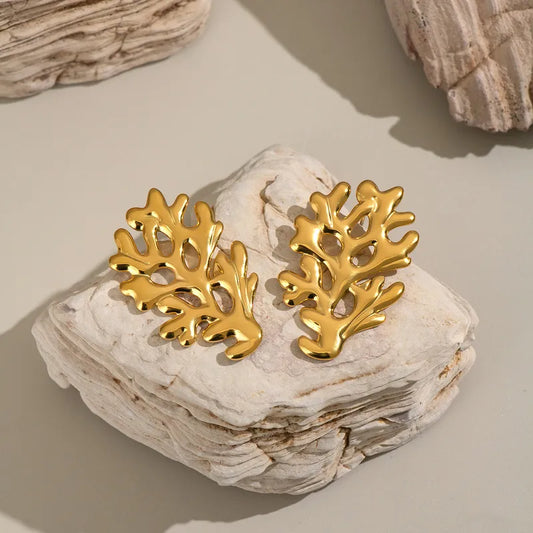 Aretes Dorados Coral