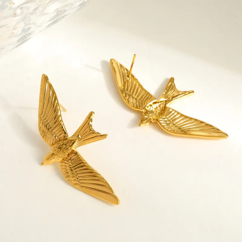 Aretes Dorados Golondrinas
