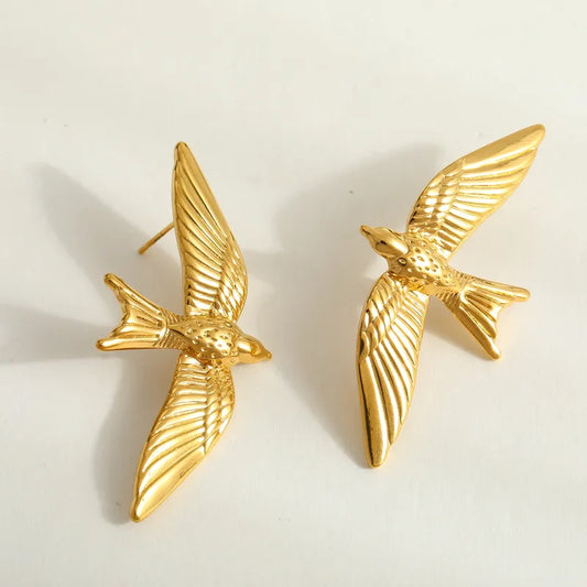 Aretes Dorados Golondrinas